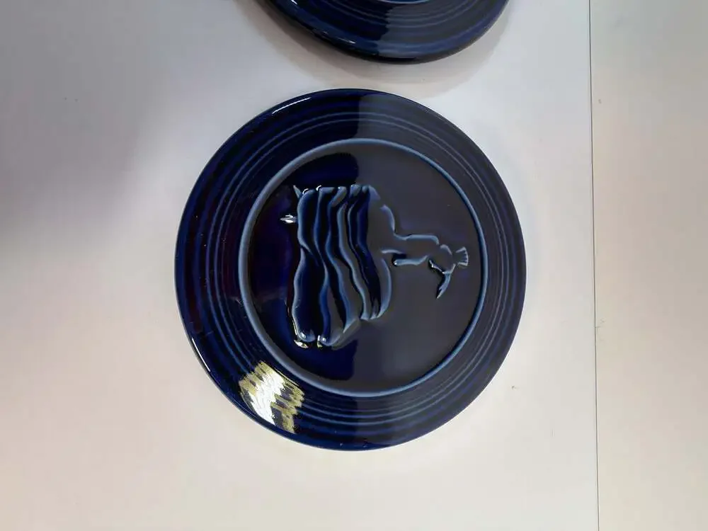 Homer Laughlin Fiestaware‎ Blue Flamenco Dancer Trivet set of 2
